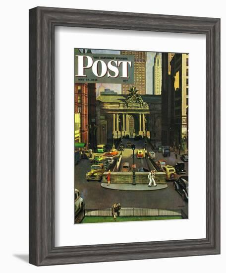 "Pershing Square," Saturday Evening Post Cover, May 19, 1945-John Falter-Framed Giclee Print