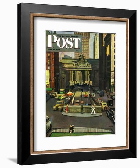 "Pershing Square," Saturday Evening Post Cover, May 19, 1945-John Falter-Framed Giclee Print