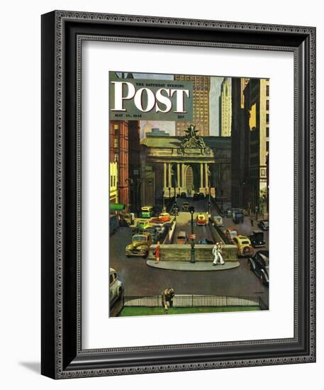 "Pershing Square," Saturday Evening Post Cover, May 19, 1945-John Falter-Framed Giclee Print