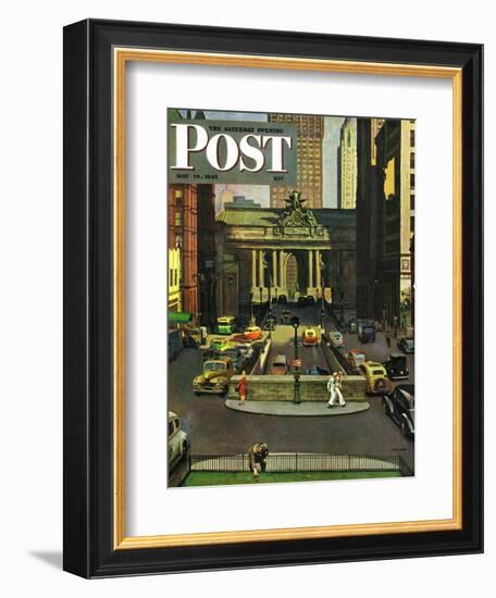 "Pershing Square," Saturday Evening Post Cover, May 19, 1945-John Falter-Framed Giclee Print