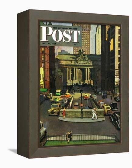 "Pershing Square," Saturday Evening Post Cover, May 19, 1945-John Falter-Framed Premier Image Canvas