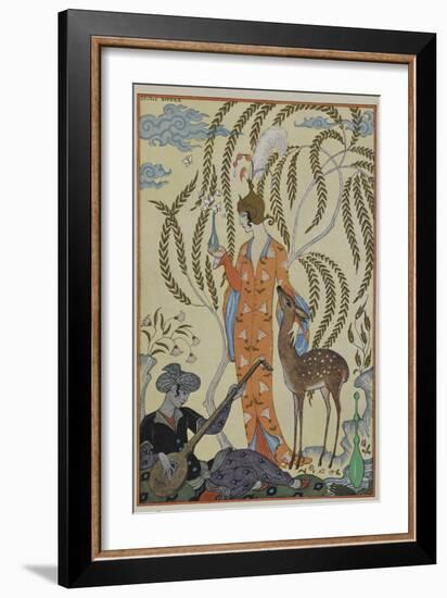 Persia A woman with a fawn A musician-Georges Barbier-Framed Giclee Print