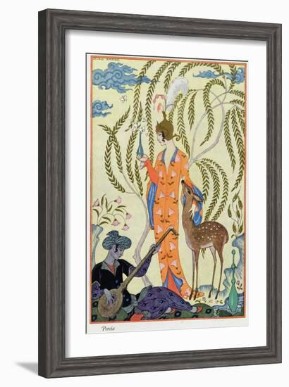 Persia, Illustration from The Art of Perfume, Pub. 1912-Georges Barbier-Framed Giclee Print