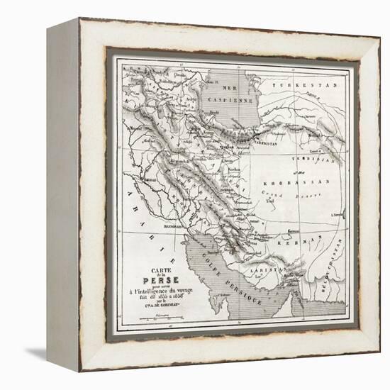 Persia Old Map. Created By Vuillemin, Published On Le Tour Du Monde, Paris, 1860-marzolino-Framed Stretched Canvas