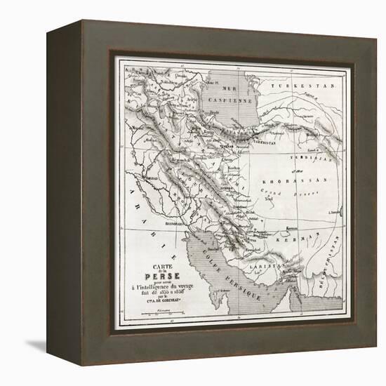 Persia Old Map. Created By Vuillemin, Published On Le Tour Du Monde, Paris, 1860-marzolino-Framed Stretched Canvas