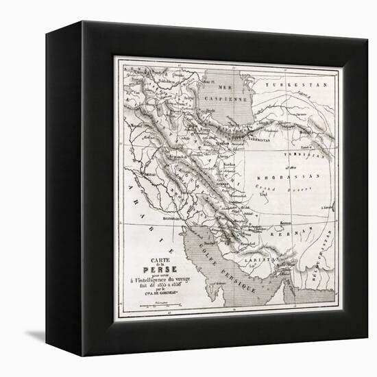 Persia Old Map. Created By Vuillemin, Published On Le Tour Du Monde, Paris, 1860-marzolino-Framed Stretched Canvas