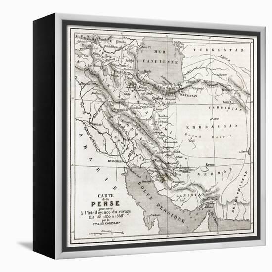 Persia Old Map. Created By Vuillemin, Published On Le Tour Du Monde, Paris, 1860-marzolino-Framed Stretched Canvas