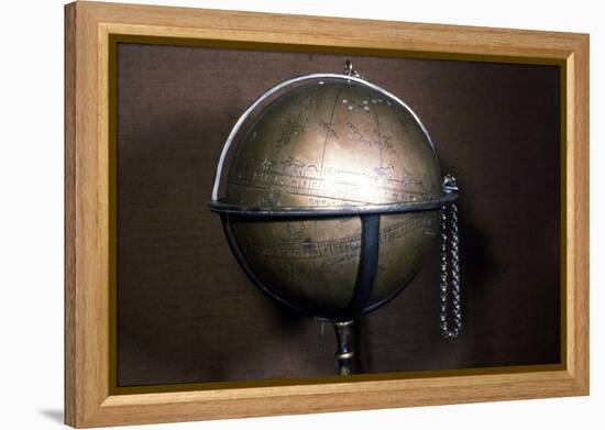 Persian Brass Celestial Globe Brass, engraved and inlaid with silver, 1430-1431-Muhammad ibn Jafar ibn Umar-Framed Premier Image Canvas