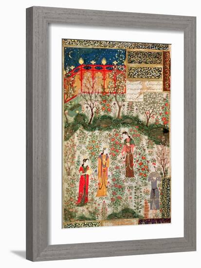 Persian Garden, 15th Century-null-Framed Giclee Print