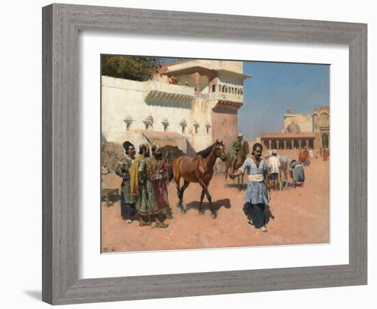 Persian Horse Dealer, Bombay, 1880s-Edwin Lord Weeks-Framed Giclee Print