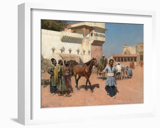 Persian Horse Dealer, Bombay, 1880s-Edwin Lord Weeks-Framed Giclee Print