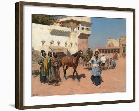 Persian Horse Dealer, Bombay, 1880s-Edwin Lord Weeks-Framed Giclee Print