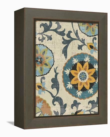 Persian Patchwork Blue Brown Tile I-Jess Aiken-Framed Stretched Canvas