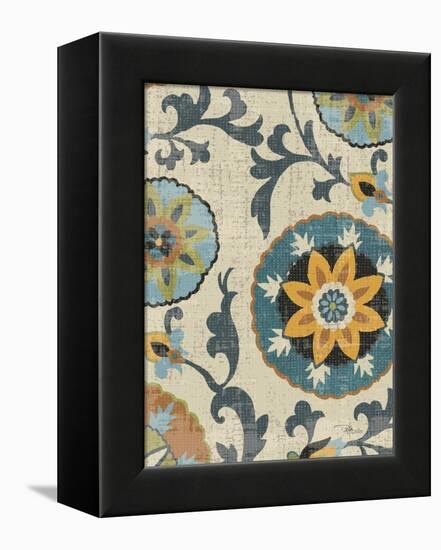 Persian Patchwork Blue Brown Tile I-Jess Aiken-Framed Stretched Canvas