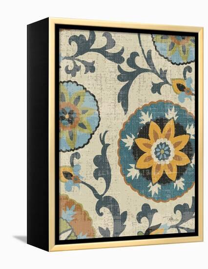 Persian Patchwork Blue Brown Tile I-Jess Aiken-Framed Stretched Canvas