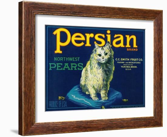 Persian Pear Crate Label - Yakima, WA-Lantern Press-Framed Art Print