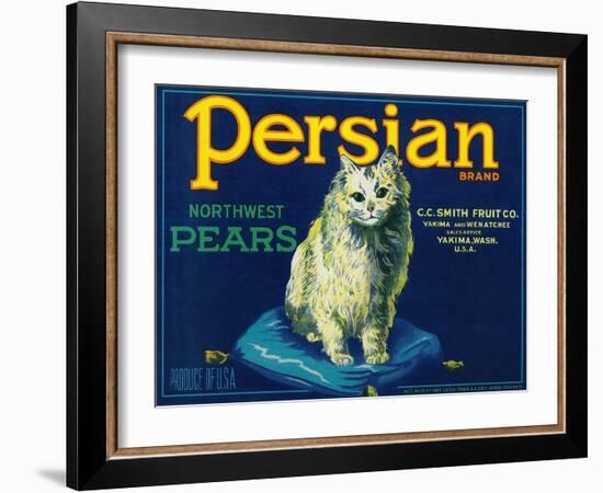 Persian Pear Crate Label - Yakima, WA-Lantern Press-Framed Art Print