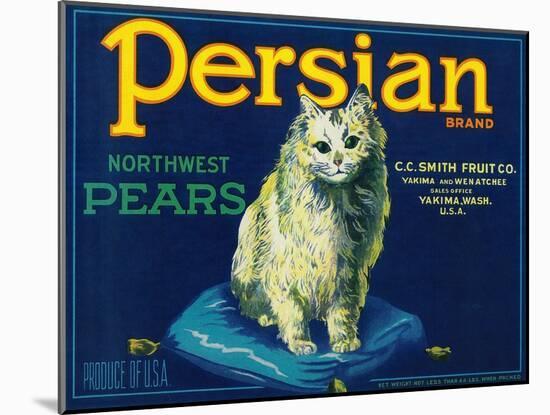 Persian Pear Crate Label - Yakima, WA-Lantern Press-Mounted Art Print