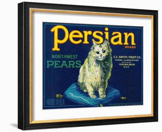 Persian Pear Crate Label - Yakima, WA-Lantern Press-Framed Art Print