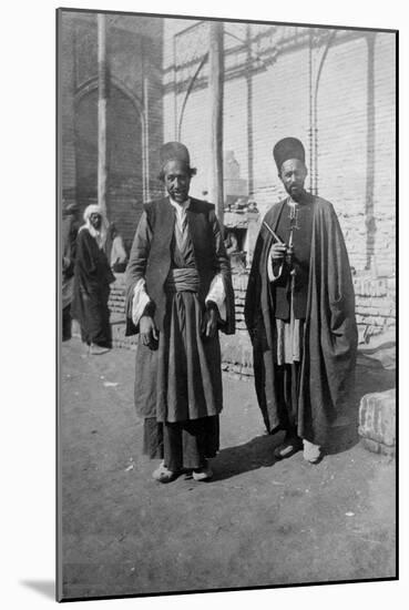 Persian Pilgrims Outside Kazimain Mosque, Iraq, 1917-1919-null-Mounted Giclee Print