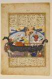 "Amr has the Infidels Thrown into the Sea", Folio from a Khavarannama (The Book of the East)-Persian School-Framed Giclee Print