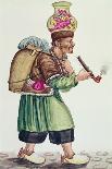 The Egg Seller (W/C on Paper)-Persian School-Giclee Print