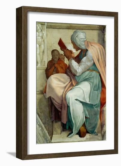 Persian Sybil, Sistine Chapel Ceiling, 1508-12 (Fresco)-Michelangelo Buonarroti-Framed Giclee Print