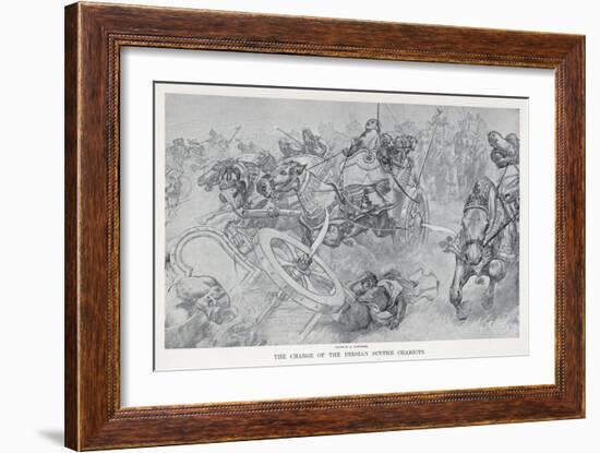 Persian War Chariots Charge Against Alexander the Great-Andre Castaigne-Framed Art Print