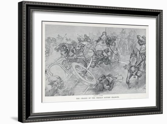 Persian War Chariots Charge Against Alexander the Great-Andre Castaigne-Framed Art Print