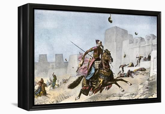 Persians Hurling Cats at Pelusium's Defenders During Cambyses Ii's Conquest of Egypt, 525 Bc-null-Framed Premier Image Canvas