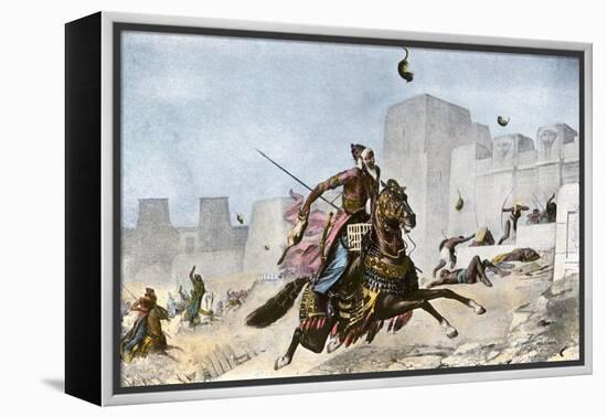 Persians Hurling Cats at Pelusium's Defenders During Cambyses Ii's Conquest of Egypt, 525 Bc-null-Framed Premier Image Canvas