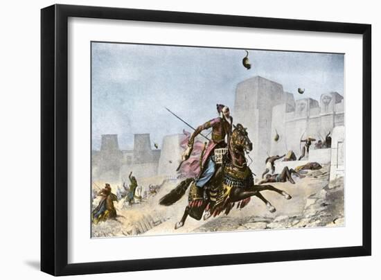 Persians Hurling Cats at Pelusium's Defenders During Cambyses Ii's Conquest of Egypt, 525 Bc-null-Framed Giclee Print