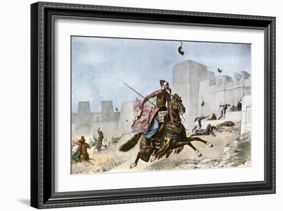 Persians Hurling Cats at Pelusium's Defenders During Cambyses Ii's Conquest of Egypt, 525 Bc-null-Framed Giclee Print