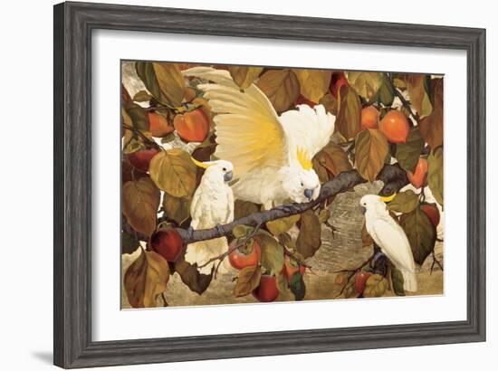 Persimmons and Cockatoos-Jesse Arms Botke-Framed Art Print
