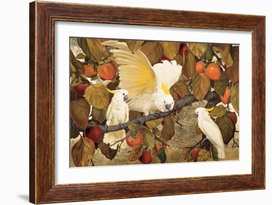 Persimmons and Cockatoos-Jesse Arms Botke-Framed Art Print