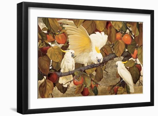 Persimmons and Cockatoos-Jesse Arms Botke-Framed Art Print