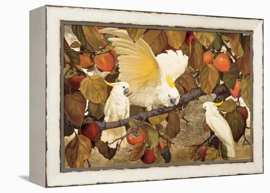 Persimmons and Cockatoos-Jesse Arms Botke-Framed Stretched Canvas