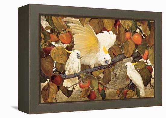 Persimmons and Cockatoos-Jesse Arms Botke-Framed Stretched Canvas