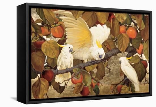 Persimmons and Cockatoos-Jesse Arms Botke-Framed Stretched Canvas