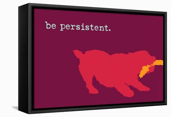 Persistent - Red Version-Dog is Good-Framed Stretched Canvas