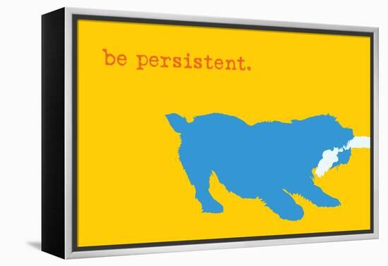 Persistent - Yellow Version-Dog is Good-Framed Stretched Canvas