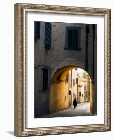 Person and Archway, Panzano, Chianti Region, Tuscany, Italy-Janis Miglavs-Framed Photographic Print