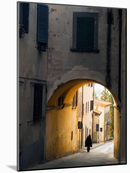 Person and Archway, Panzano, Chianti Region, Tuscany, Italy-Janis Miglavs-Mounted Photographic Print