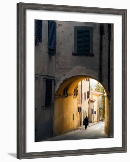 Person and Archway, Panzano, Chianti Region, Tuscany, Italy-Janis Miglavs-Framed Photographic Print