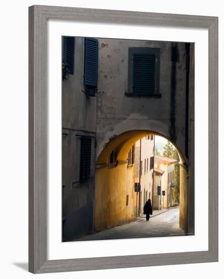 Person and Archway, Panzano, Chianti Region, Tuscany, Italy-Janis Miglavs-Framed Photographic Print