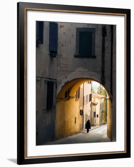 Person and Archway, Panzano, Chianti Region, Tuscany, Italy-Janis Miglavs-Framed Photographic Print