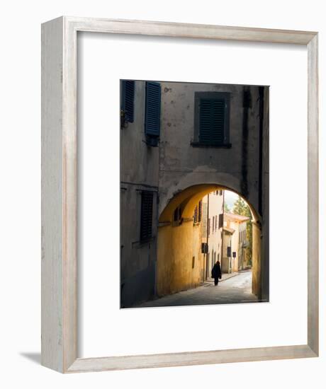 Person and Archway, Panzano, Chianti Region, Tuscany, Italy-Janis Miglavs-Framed Photographic Print