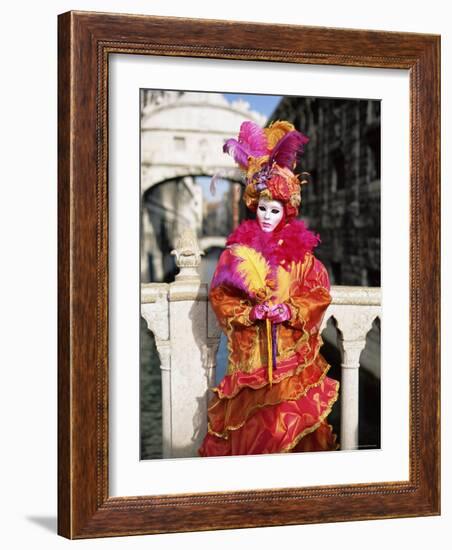 Person Dressed in Carnival Mask and Costume, Veneto, Italy-Lee Frost-Framed Photographic Print