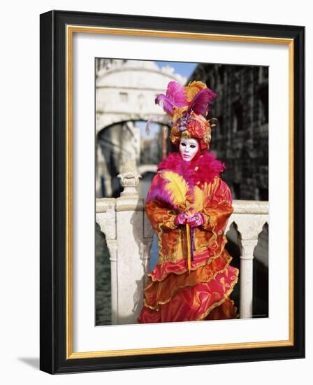 Person Dressed in Carnival Mask and Costume, Veneto, Italy-Lee Frost-Framed Photographic Print