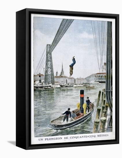 Person Plunges 55 Metres from Portside, Rouen, 1901-null-Framed Premier Image Canvas